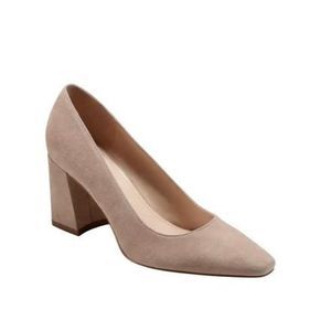 Marc Fisher Pumps Womens Size 8.5 Leather Varla Block Heel Pointed Toe Shoes
